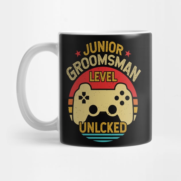 Retro Vintage Junior Groomsman Gaming Video Gamer Gift by Tesszero